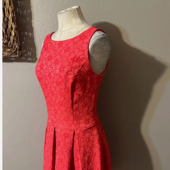 Coral Pink American Living Flower Print Dress - Picture 3 of 5